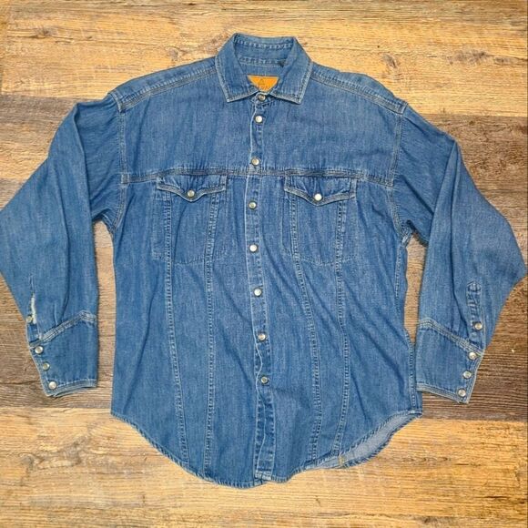 Liz Claiborne Tops - Vintage Western Denim Lizwear Snap Button Down Shirt